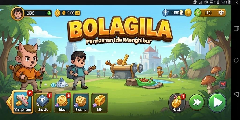 Tampilan gameplay BOLAGILA yang menarik dan interaktif.