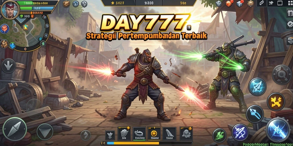 Tangkapan layar menunjukkan strategi pertempuran yang intens dalam <strong>DAY777</strong>.