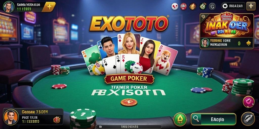 Screenshot gameplay <strong>EXOTOTO</strong> yang menampilkan aksi poker yang mendebarkan.
