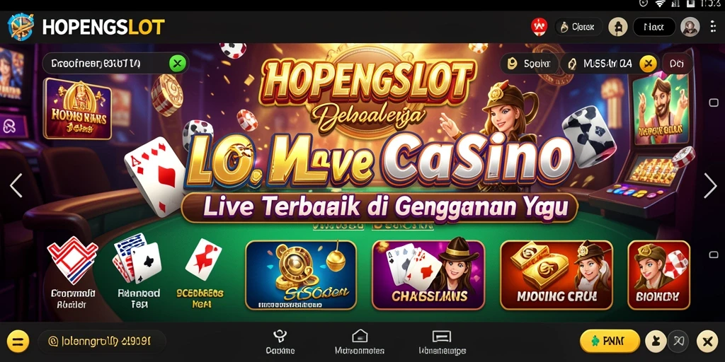 Tampilan gameplay HOPENGSLOT yang mendebarkan dalam Live Casino.