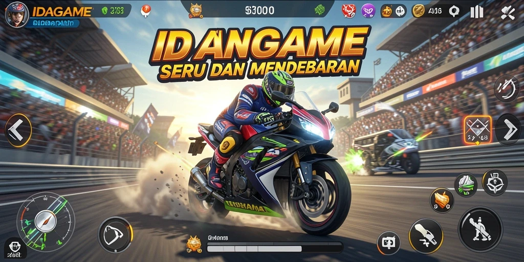 Gameplay seru balapan motor dalam IDAGAME.