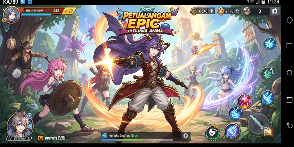 Tampilan aksi seru dalam gameplay KA789 dengan karakter Anime kesayangan.