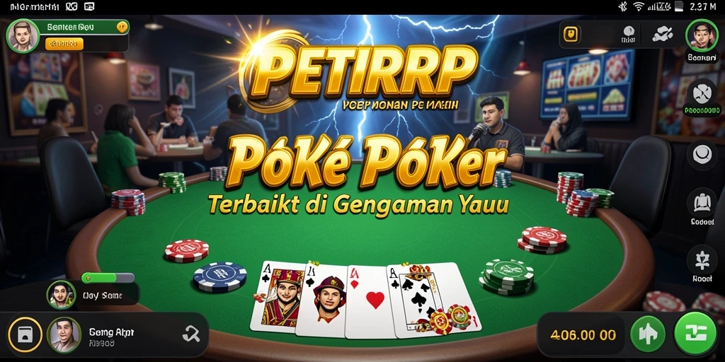 Screenshot PETIRRP menampilkan gameplay poker yang seru dan interaktif.